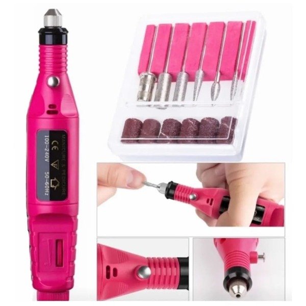 Producto - Torno Electrico para Uñas + Kit de puntas 220V MC2079