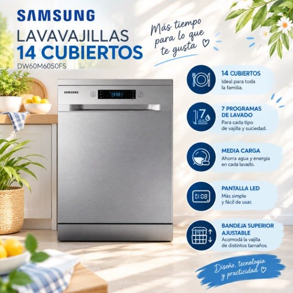 Producto - LAVAVAJILLAS SAMSUNG 14 CUBIERTOS SILVER - 0