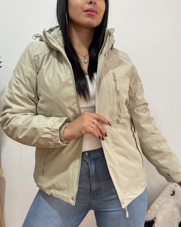 Producto - Campera 2 en 1- cremita verdoso