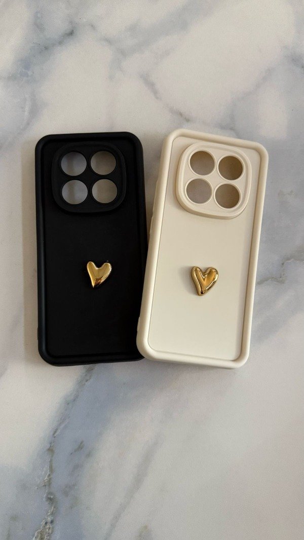 Producto - Funda corazón dorado Xiaomi redmi 14 pro