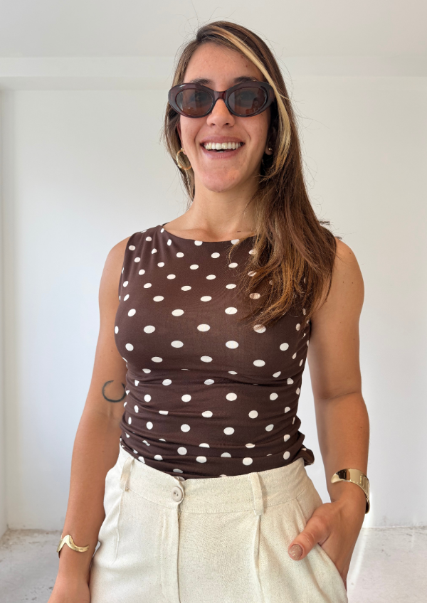 Producto - Musculosa LUNA - Chocolate/Blanco - 1