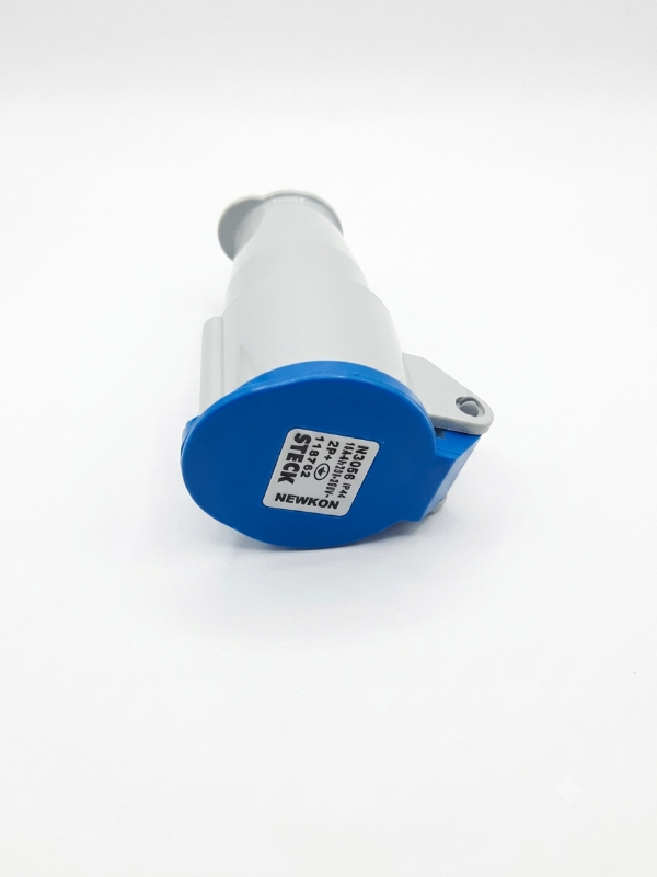 Producto - Ficha Industrial 2x16A + T Macho 220V Azul PH6 IP44