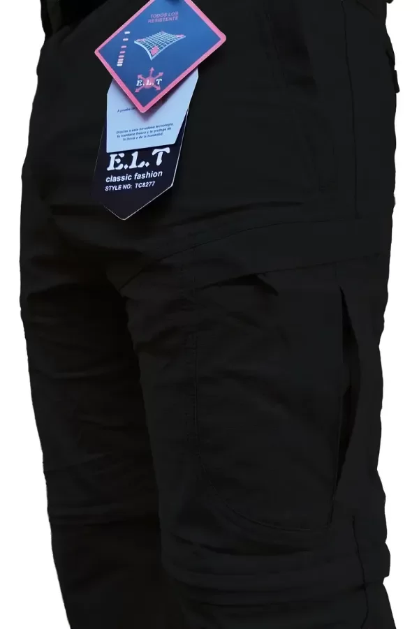 Pantalón desmontable 2 en 1 secado rápido negro — imagen 4