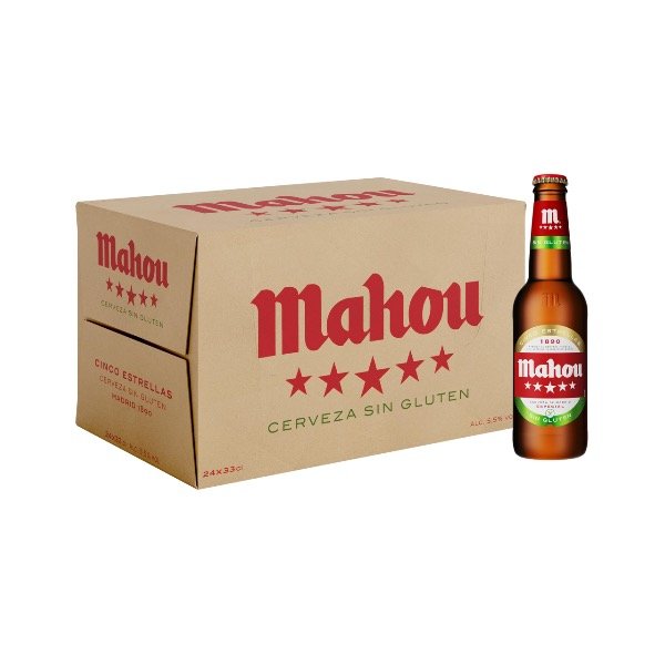 Producto - Mahou Cinco Estrellas Sin Gluten 330ml x 24 unidades