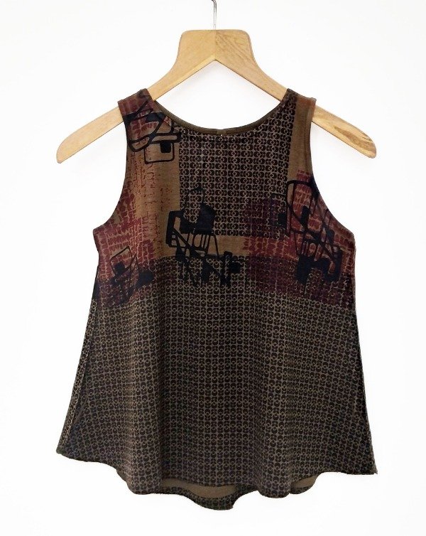 Producto - Blusa Pasión -estampa Gotas y Formas con Miniflor-