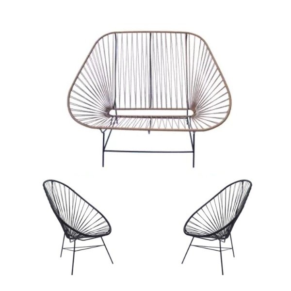 Producto - Juego de jardín (2 sillas Ovo + 1 sillón doble)