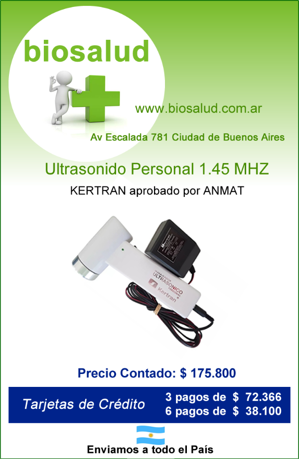 Producto - Ultrasonido 1.45 MHZ  Personal KERTRAN uso Kinesiológico y Dermatológico