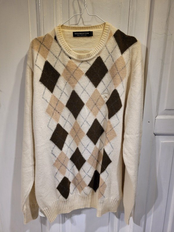 Producto - Sweater KEVINGSTON beige con rombos Talle XXL - PRECIO: 54X - 0