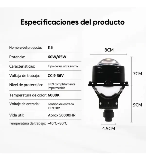 Producto - Proyectores Faros Laser LED Alta Baja Universal 2.5