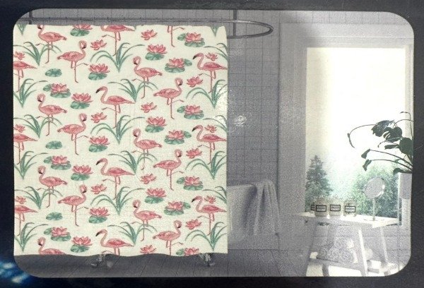 Producto - CORTINA DE BAÑO DE TELA ESTAMPADA