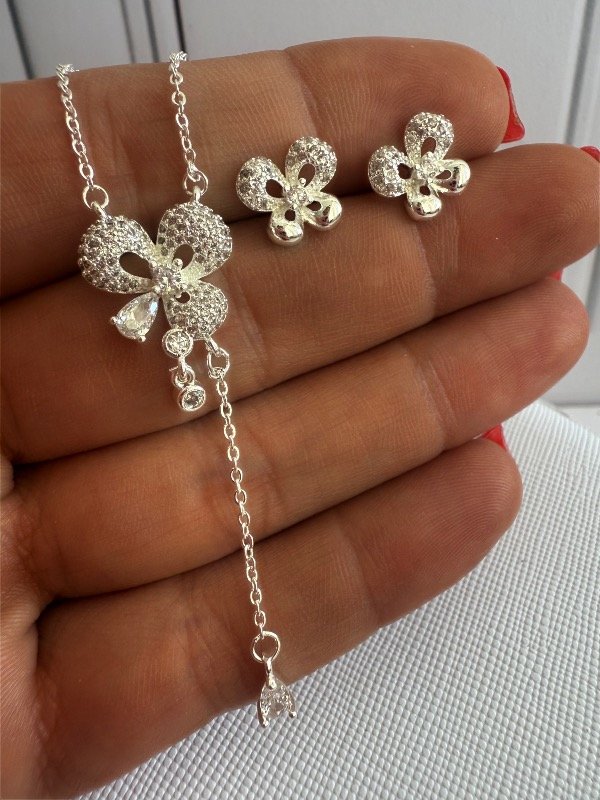 Producto - Set Mariposa Shine Silver Plata