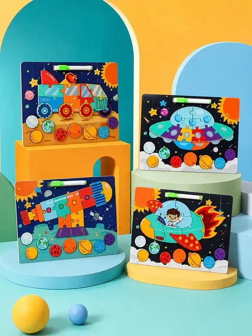 Producto - Rompecabezas ESPACIO EXTERIOR + pizarra (30cm x 22cm) VARIOS MODELOS - 1