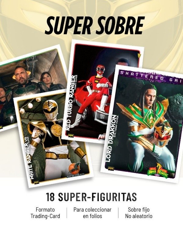 Producto - Super Sobre / Tommy Oliver Pack x18 Stickers Traiding Cards. - 2