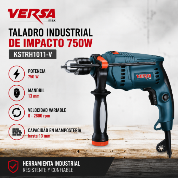 Producto - TALADRO INDUSTRIAL DE IMPACTO 750W VERSA KSTRH1011-V - 0