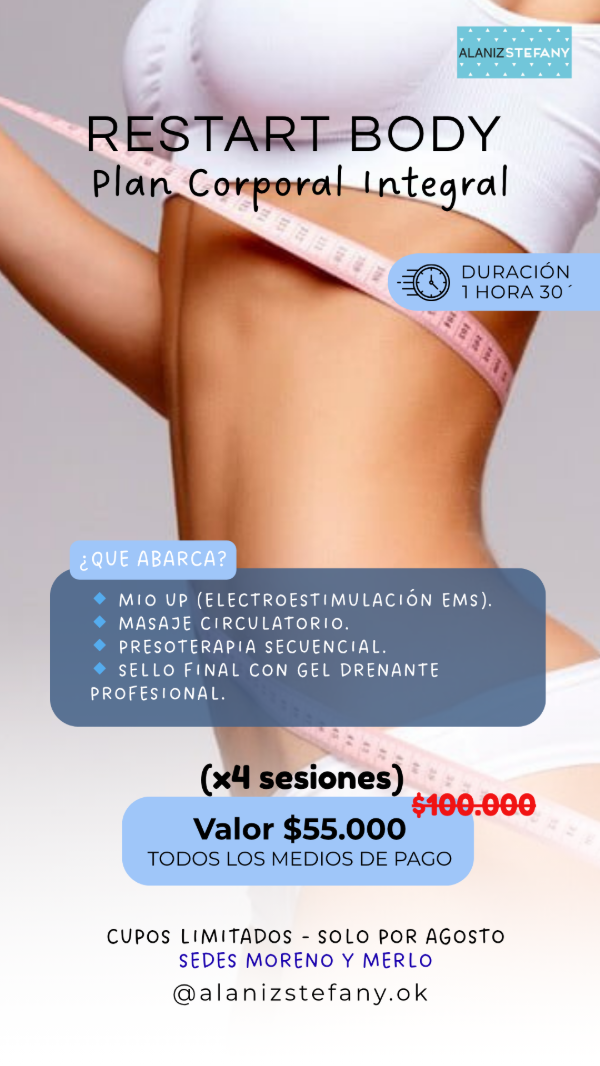 Producto - RESTART BODY - plan integral x4 sesiones