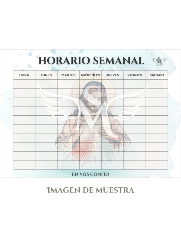 Producto - Horario semanal DIGITAL - Jesús Misericordioso