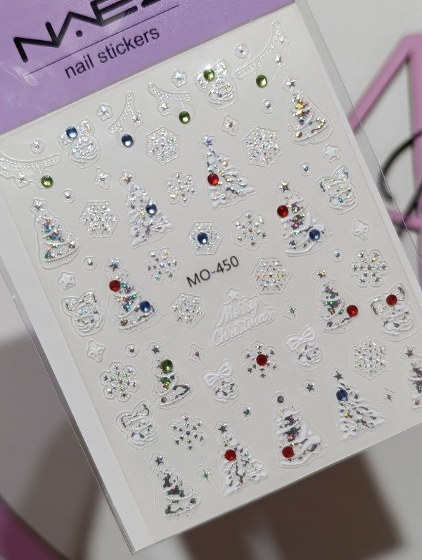 Producto - Stickers arbolito navidad plateado con strass