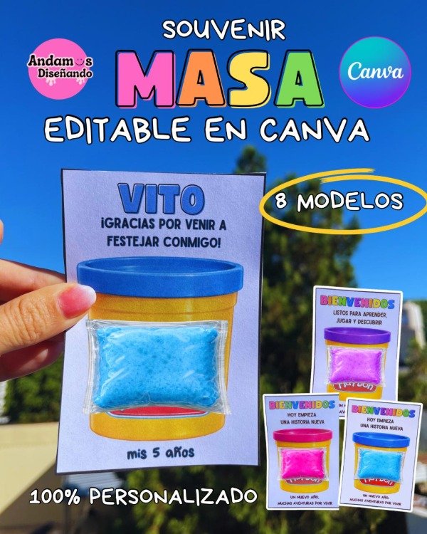 Producto - SOUVENIR MASAS. EDITABLE EN CANVA