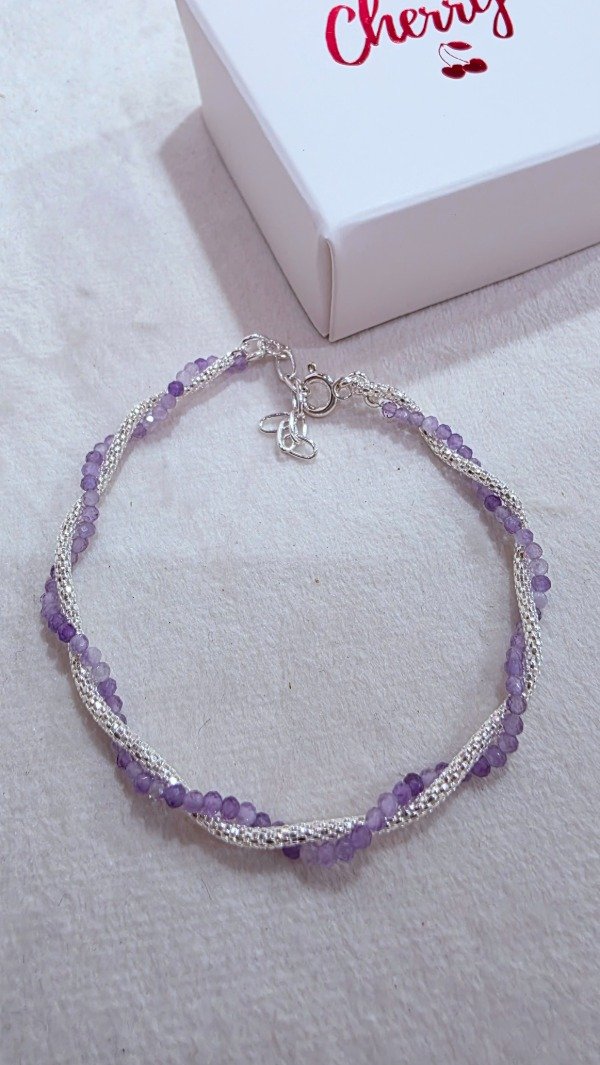 Producto - Pulsera doble cristal lila PL - 2
