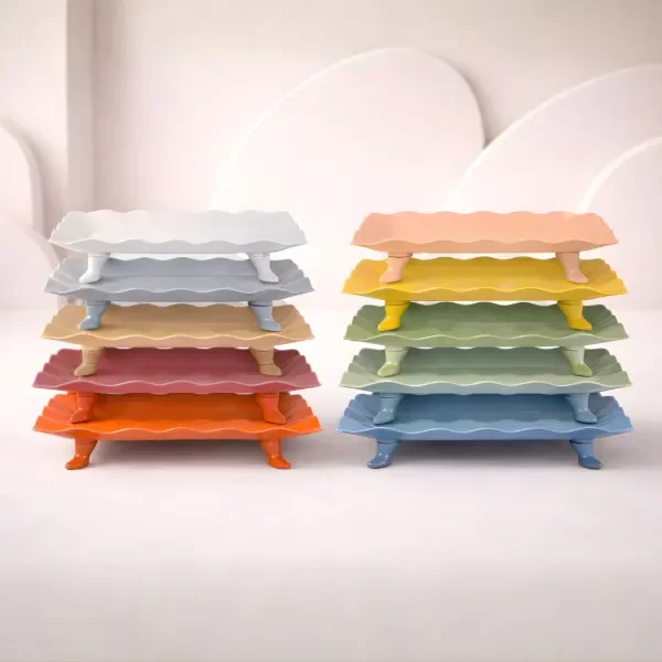 Producto - BANDEJA RECTANGULAR CON ONDAS "SPRINKLES" COLOR NEUTRO (ELEGIR COLOR)