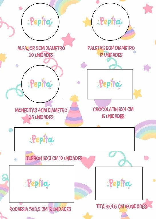 Producto - Stickers para frente de golosinas - 1