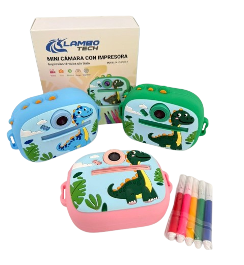 Producto - Cámara de fotos Impresora Dinosaurio con marcadores