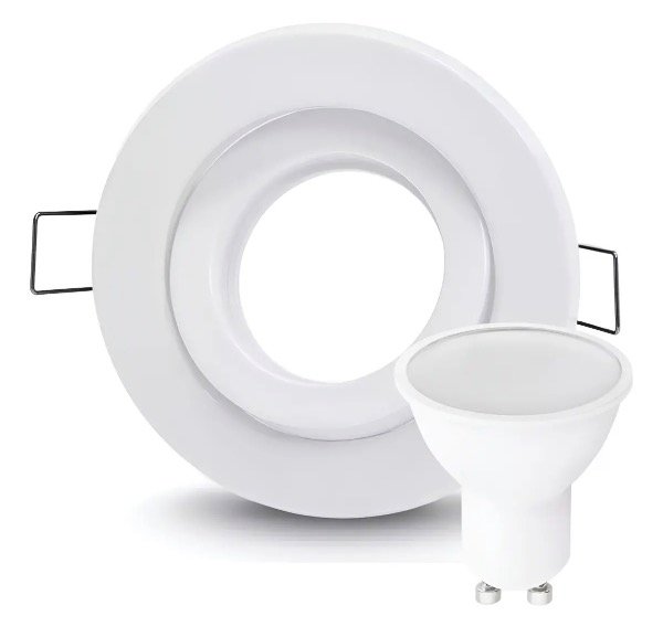 Producto - Spot embutir circular plastico + dicro led 7w blanco