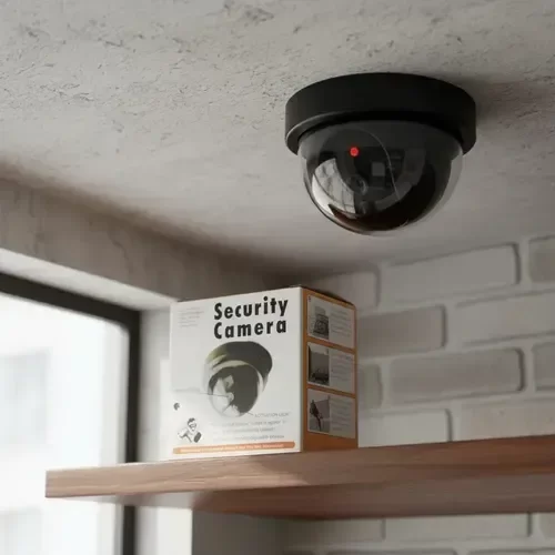 Producto - Cámara Falsa De Seguridad Con Luz Led Color Negro