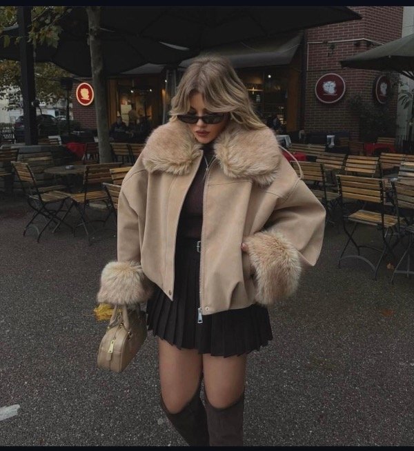 Producto - CAMPERA GAMUZA CON PIEL