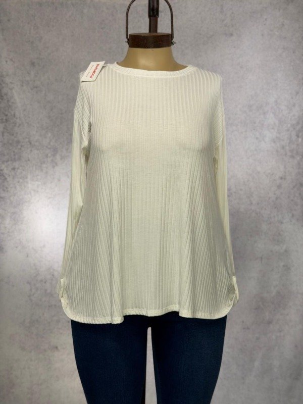 Producto - REMERA DONATO BLANCA MORLEY BOTONES EVASE