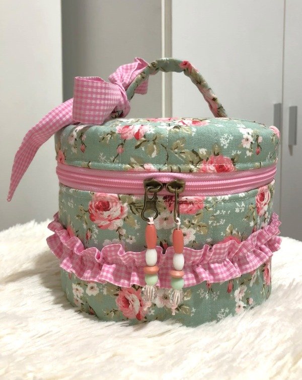 Producto - Neceser Cilíndrico Romántico/Coquette "BOUQUET"