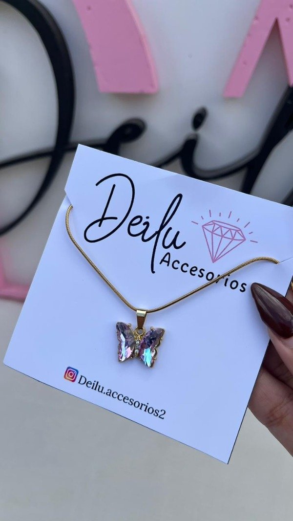 Producto - Collar Crystal Butterfly violeta