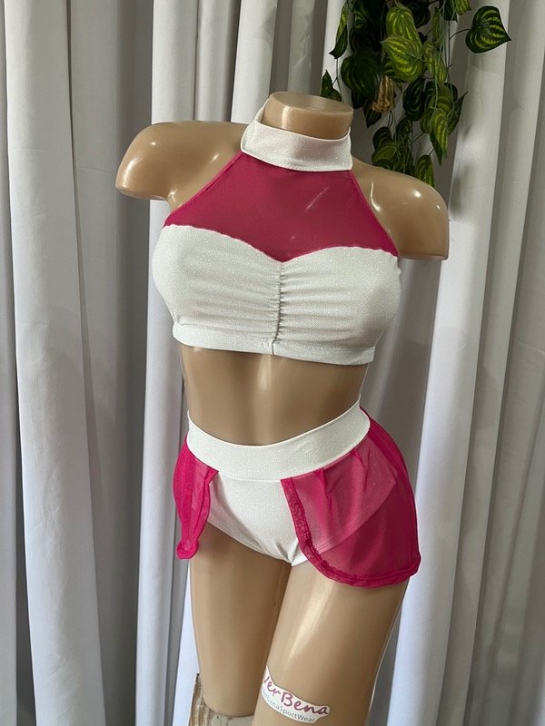 Producto - Traje a pedido Glitter blanco microtul fucsia