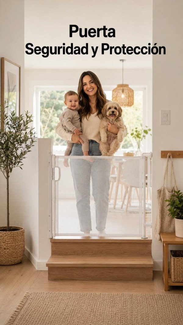 Producto - Puerta de Protección Seguridad bebes niños mascotas blanca