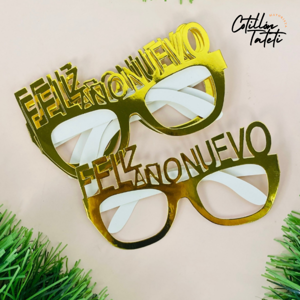 Producto - LENTES DE PAPAEL DORADOS - 4UNI