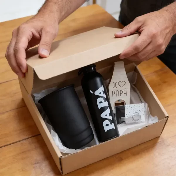 Producto - Comb Box Vaso Aluminio + Botella + Destapador Dia Del Padre