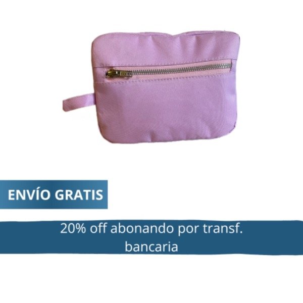 Producto - Neceser Rosa Liso abonando por transferencia 59.840 pesos