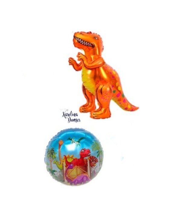 Producto - Set de Globos Dino Naranja y Deco Party . 46 Artículos - 2