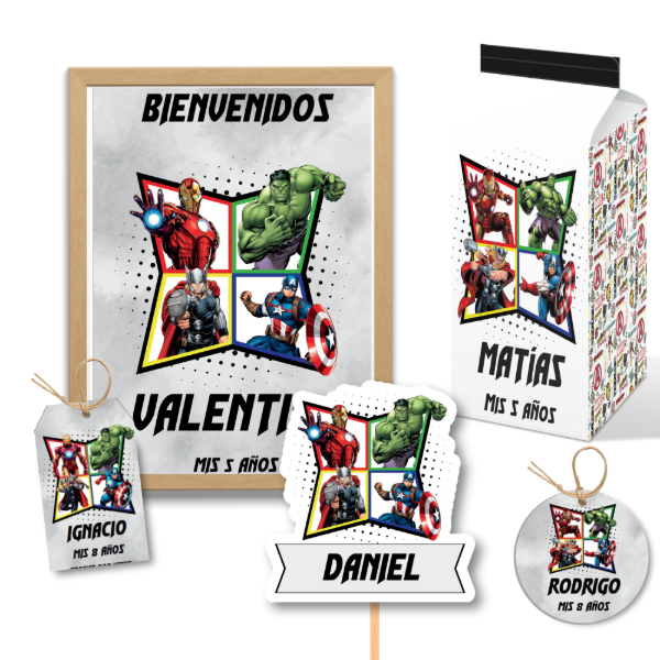 Producto - kit imprimible AVENGERS 2 personalizado