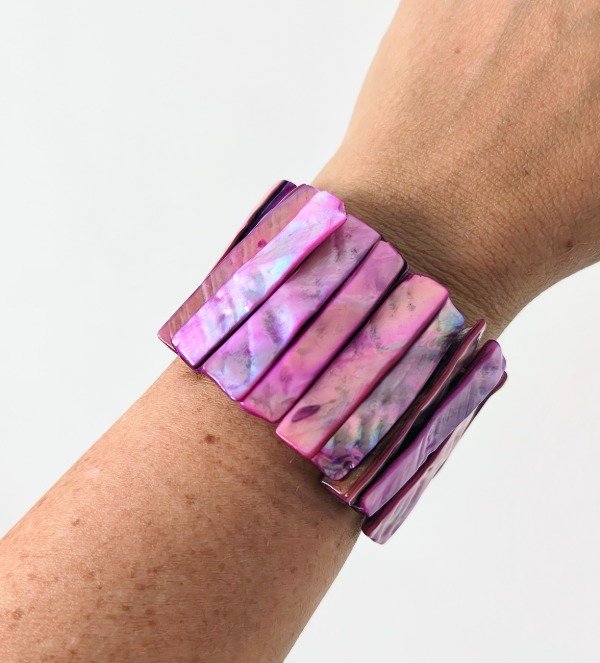 Producto - Pulsera de Piedra de Nácar Violeta