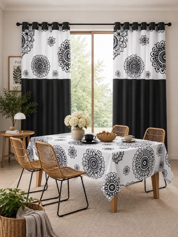 Producto - Combo tropical cortina larga con faldón y mantel - 5