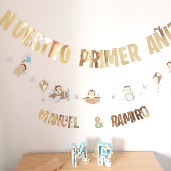 Producto - Combo Bautismo - Primer añito Osito aviador celeste