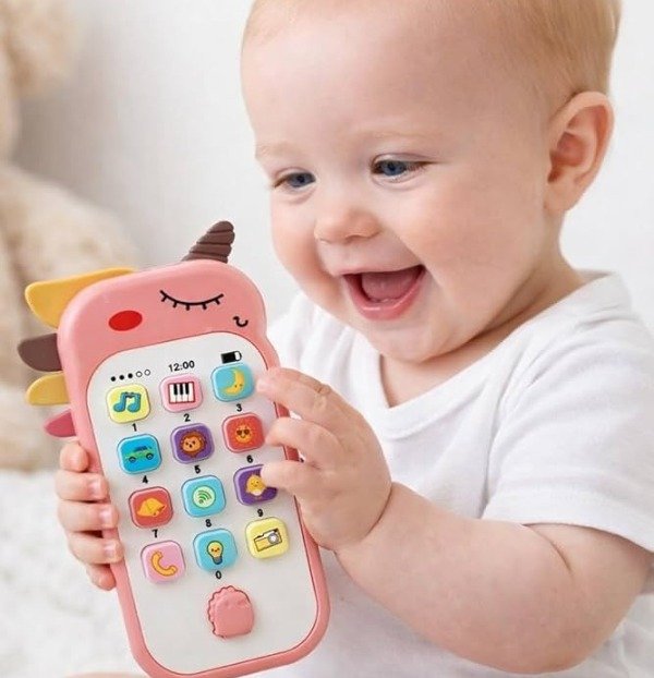 Producto - Telefono con luces y sonidos unicornio con silicona