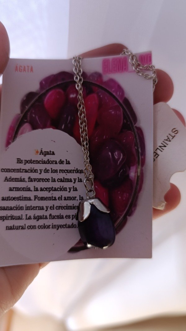 Producto - Cadena de acero con dije agata