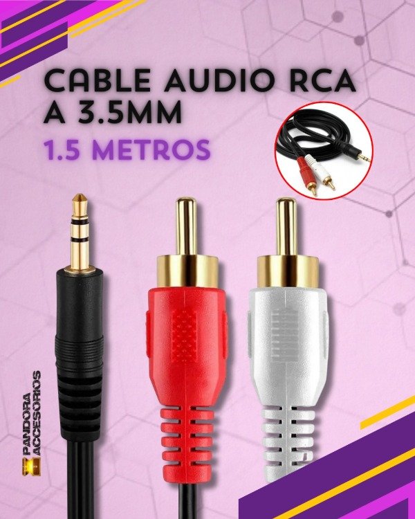 Producto - Cable Auxiliar Plug 3.5 a 2 RCA Macho