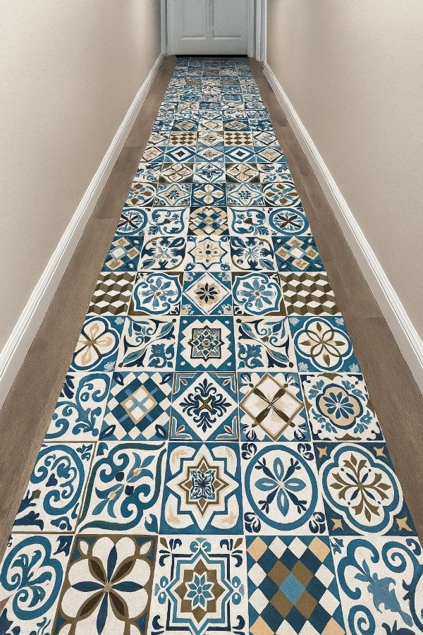 Producto - Alfombra de Pasillos CALCAREO BLUE - 3 medidas diferentes