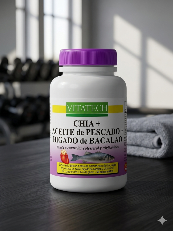 Producto - Omega 3 Aceite De Pescado + Chia + Hígado De Bacalao Ultra Tech 60 Caps