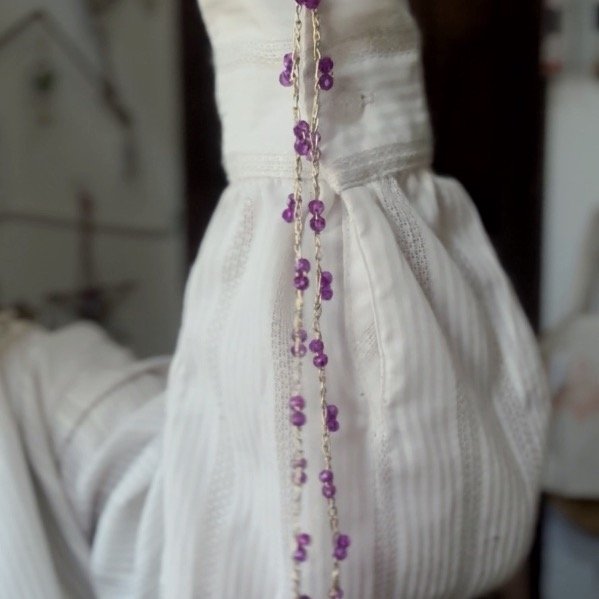 Producto - Collar infinito con cristal roca violeta! - 2
