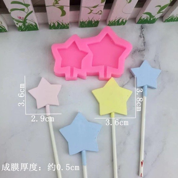 Producto - Molde estrellas x 2 ( chupetín , velas )