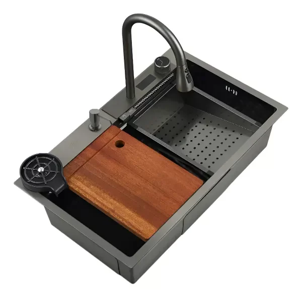 Producto - Pileta Bacha Cocina Inteligente Luxury Con Pantalla Digital Negro